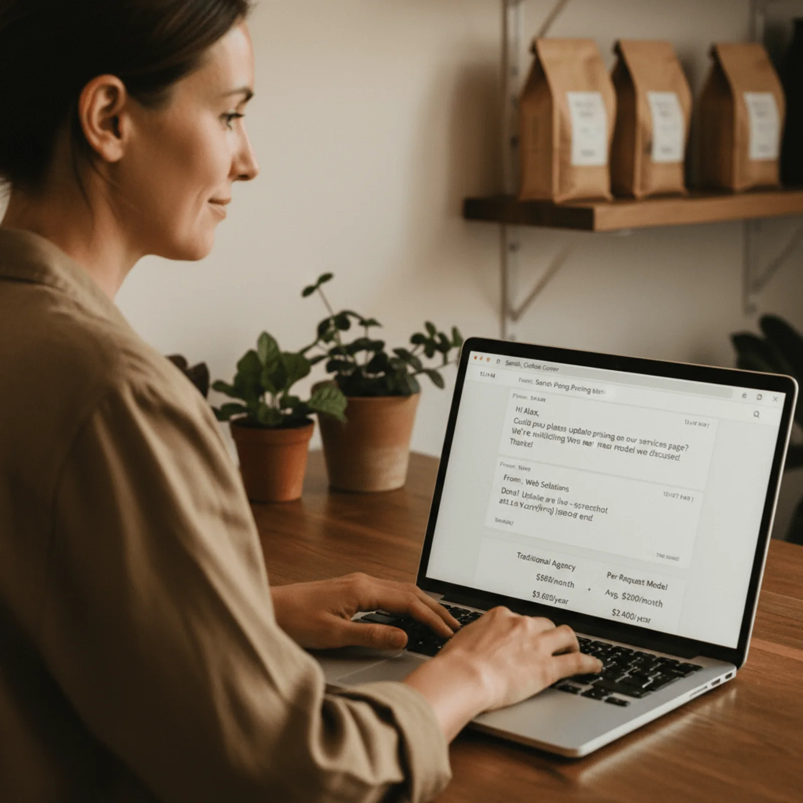 web management pricing service business - email-first delivery workflow