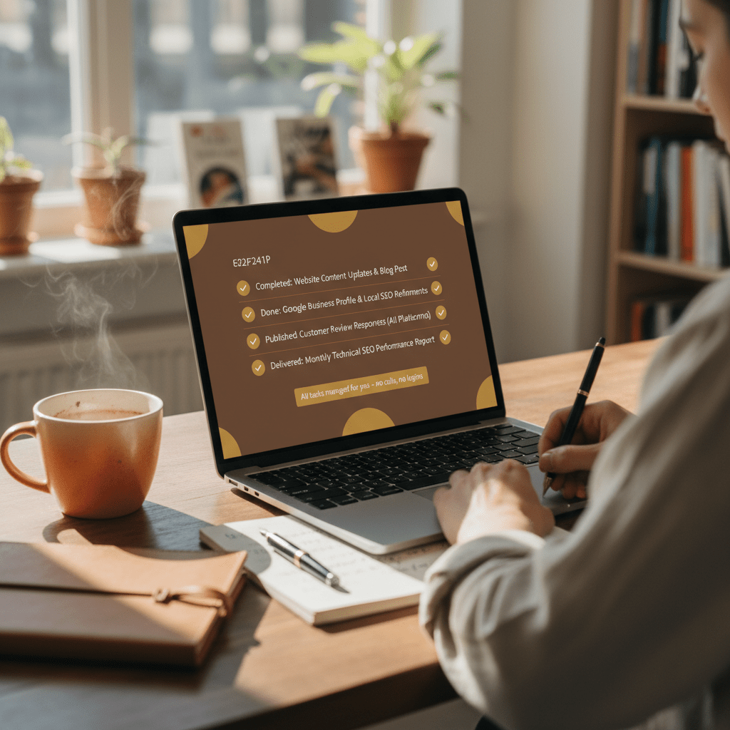 fully managed seo services - comprehensive service package breakdown showing six core deliverables and integration capabilities