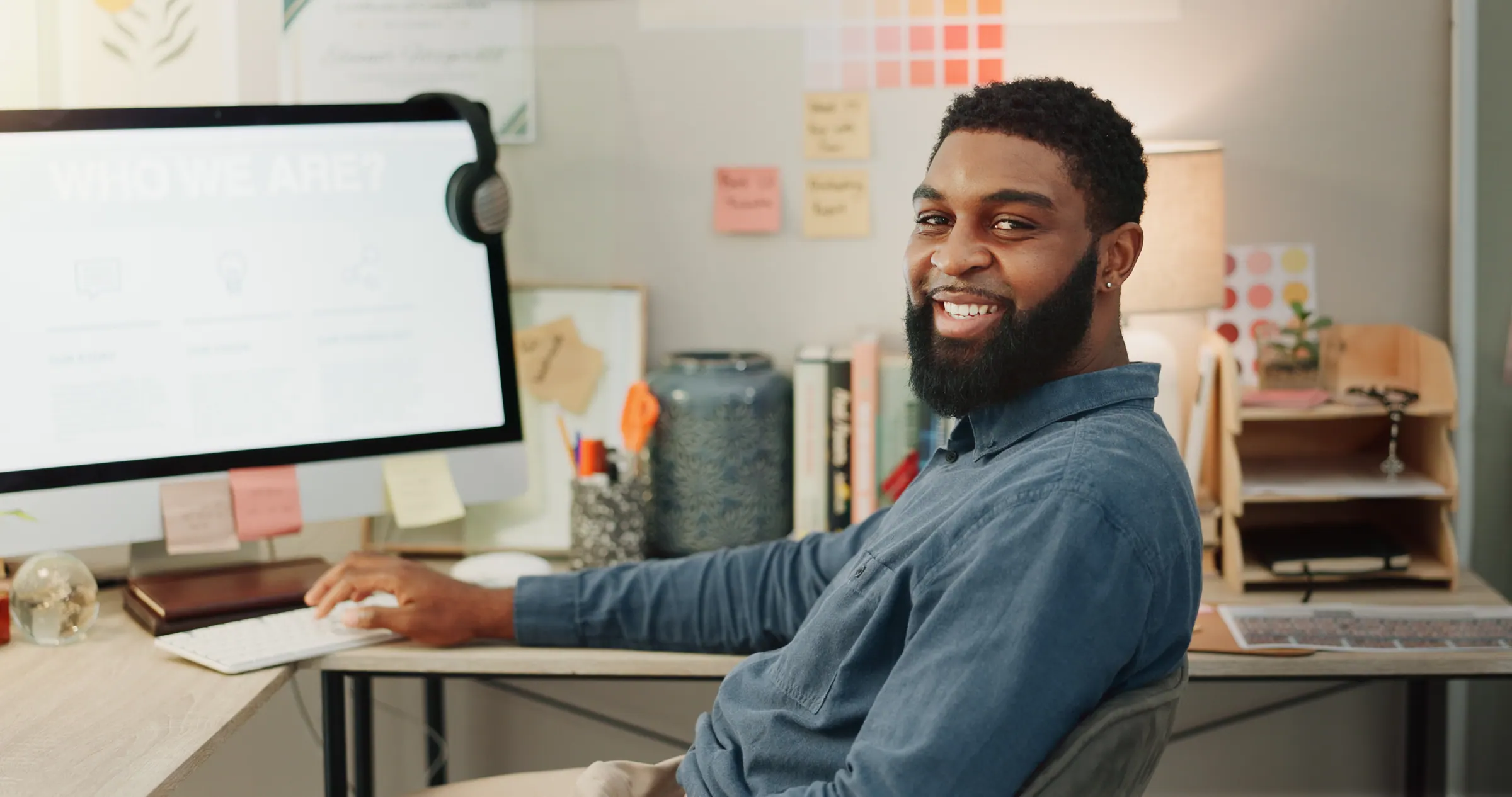 A web professional at work — the team behind a local business's managed presence.