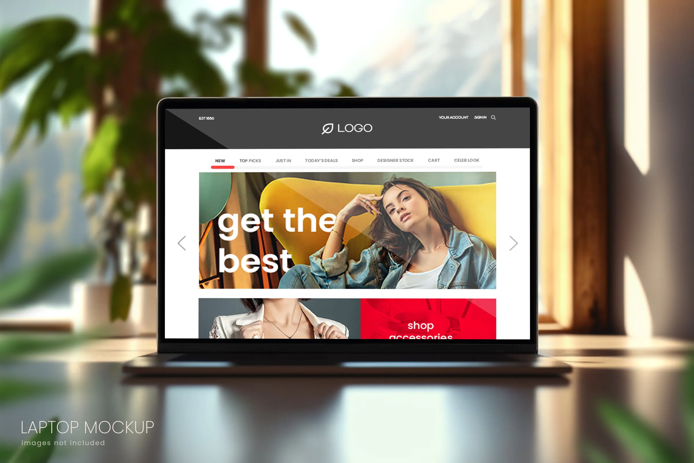 A laptop on a clean desk showing a fast-loading custom-designed site.