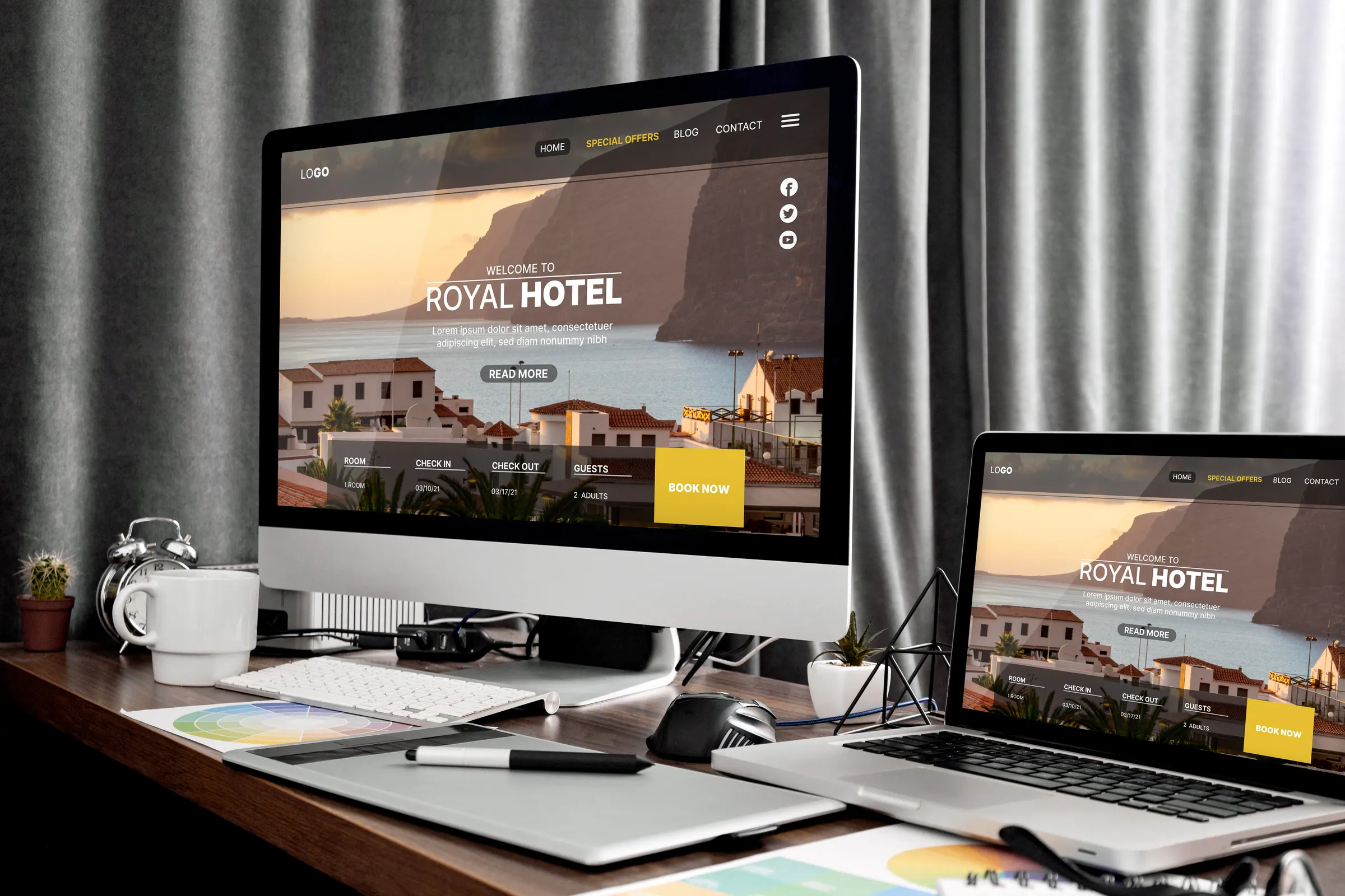 A local-business homepage rendered on a desktop screen — the visible result of search and site work done together.
